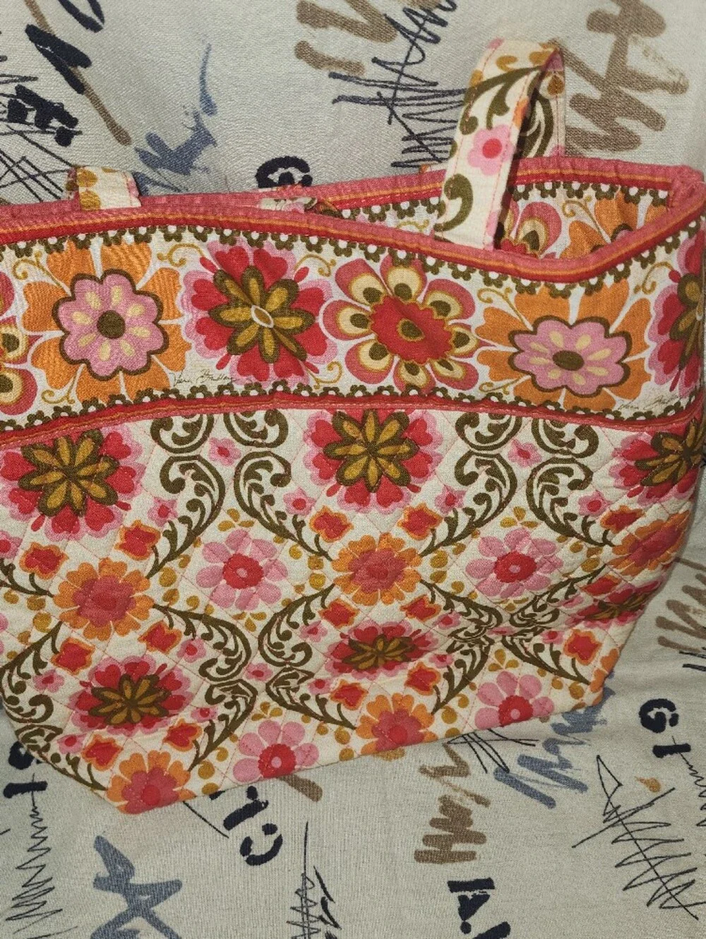 Vera Bradley Forkloric Quilted Floral Tote